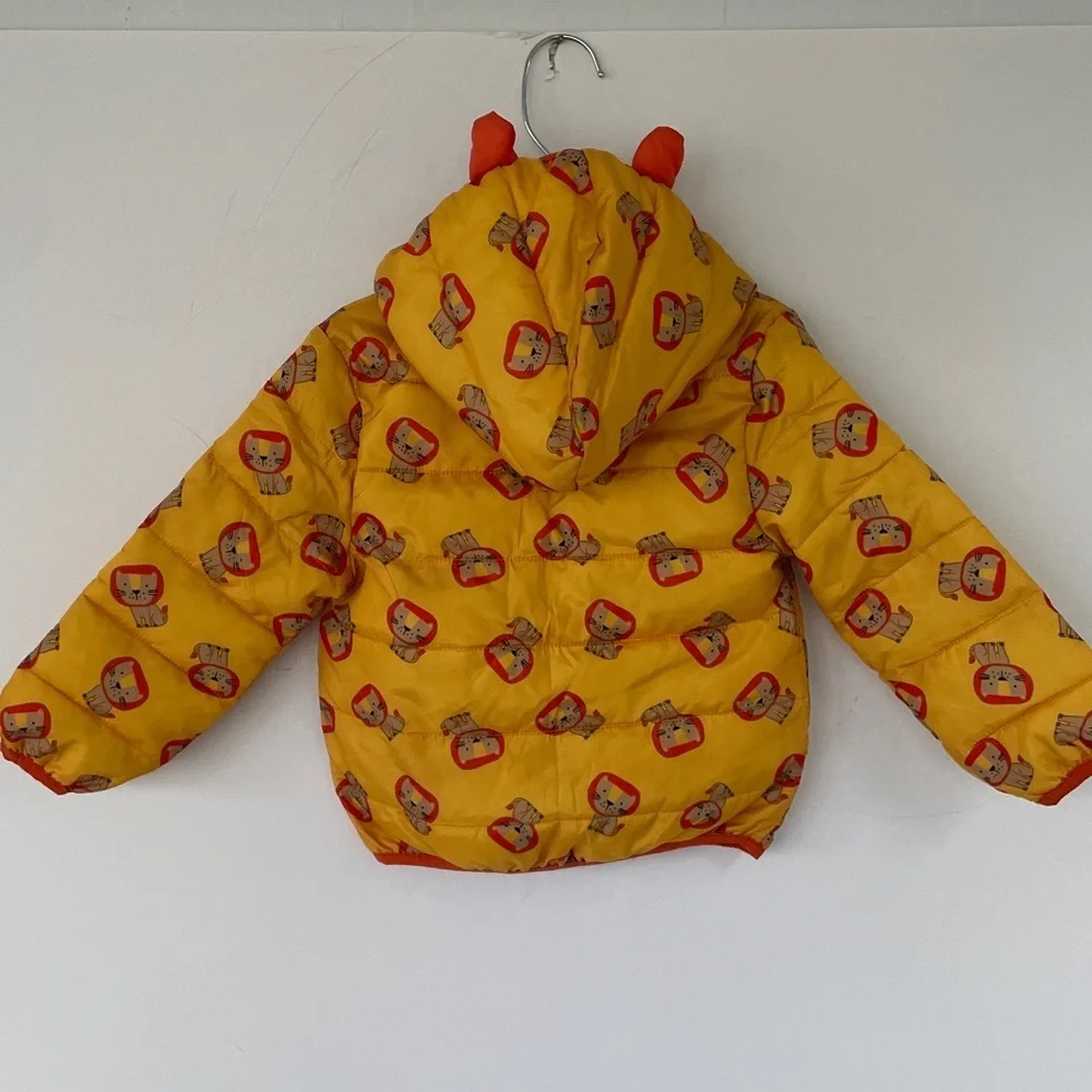 Robeez Ro + Me Yellow Orange Coat Jacket Lion Print Size 24 Months